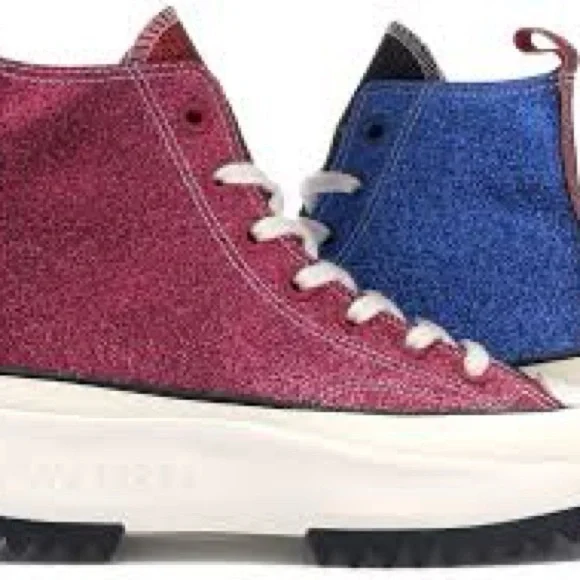JW Anderson Converse High Top Platform Sneakers in Pink & Green - NWT Rare! - Picture 2 of 7